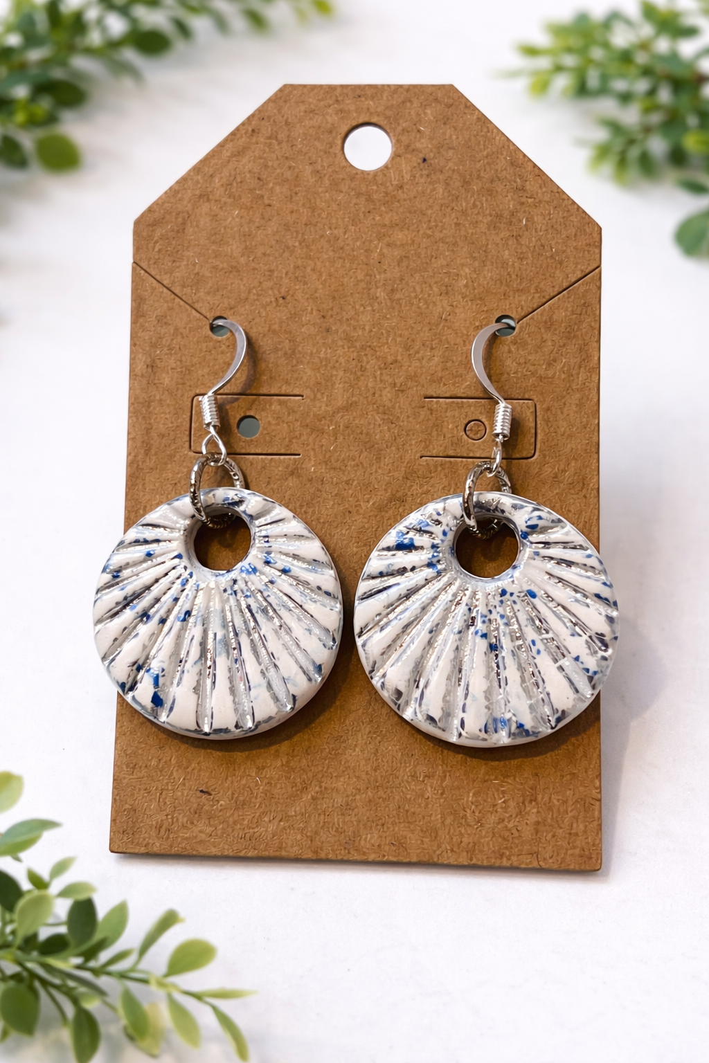 Silver Blue Speckle Drops